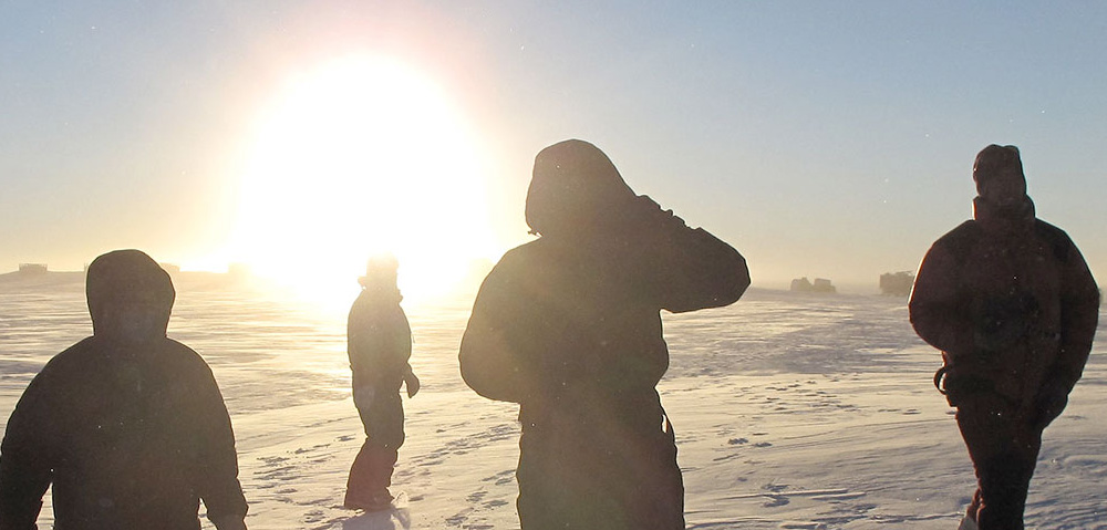 Researchers on Antarctic Ice Sheet, Ted Scambos, NSIDC